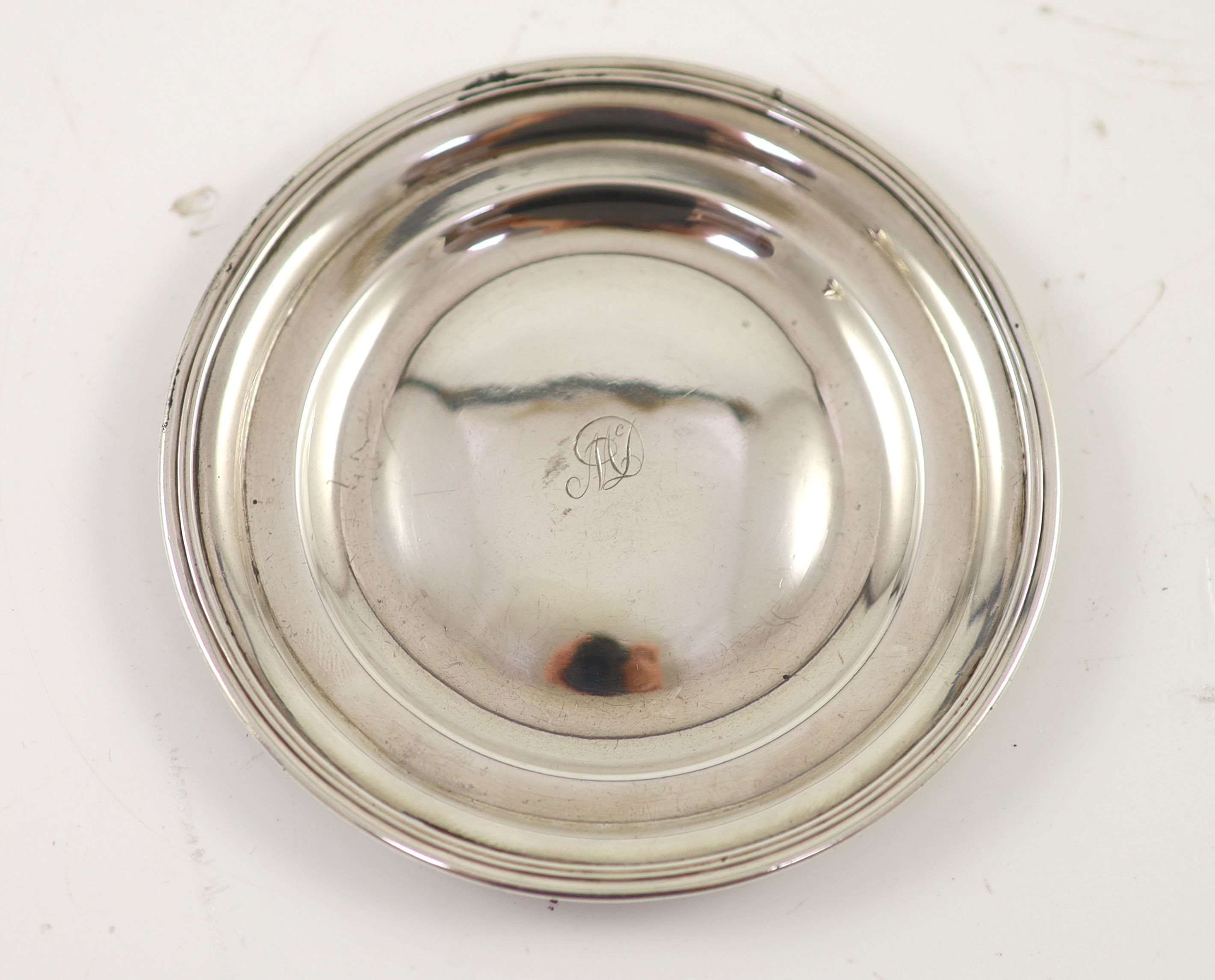 A George IV Scottish provincial silver wine funnel, R & R Keay, Perth, circa 1825, 15cm and an earlier George III silver Scottish wine funnel stand, John MacDonald, Glasgow, circa 1810,11.1cm